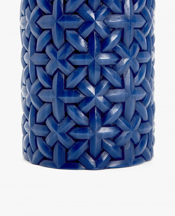Geometrik Rölyefli Silindir Mum